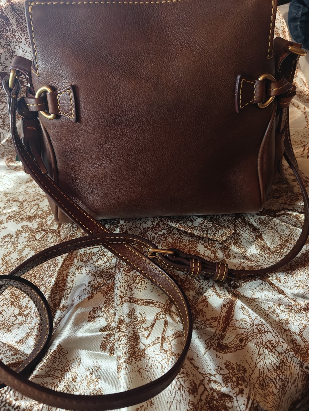 Dooney & Bourke Brown Leather Crossbody Bag - Picture 3 of 10